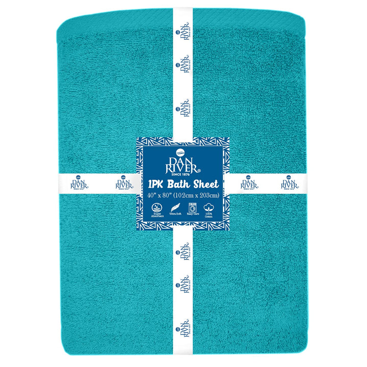 100% Cotton Premium Bath Sheets – 550 GSM (40x80 Inches) Highly Absorbent and Quick Dry Extra Large Luxury Bath Towels – Super Soft Towels for Bathroom, Hotel, Aqua Pack of 1