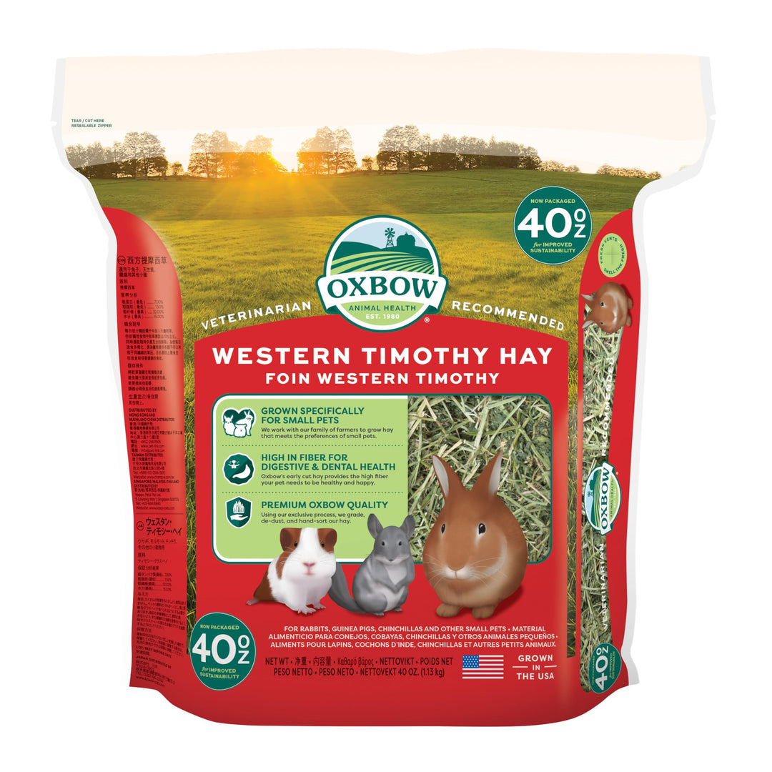 Animal Health Western Timothy Hay, Guinea Pig Hay, Small Pet Bunny Supplies, All Natural Grass for Guinea Pig, Bunny, Chinchilla & Hamster, Rabbit Supplies for Bunnies, 40 oz. bag