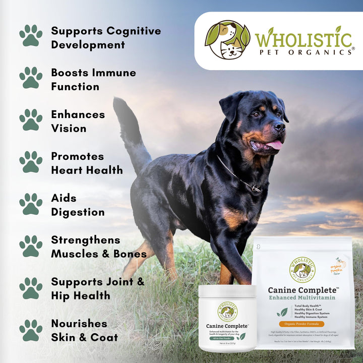 Canine Complete Dog Multivitamin - 4 Lb - Nutrient-Rich Multi-Vitamins and Supplements - Whole-Food Powder for Immune System, Skin, Coat & Overall Health