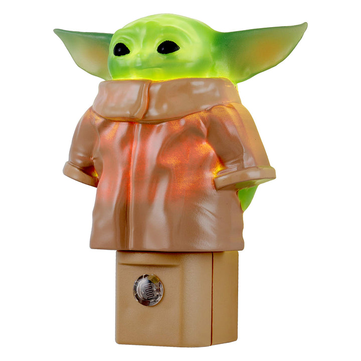 LED Night Light, Baby Yoda Figure, Plug-in, Dusk to Dawn Sensor, Mandalorian, Grogu, UL-Certified, Cute Nightlight for Kids, Bedroom, Bathroom, Hallway, Game Room, Gifts, 53233