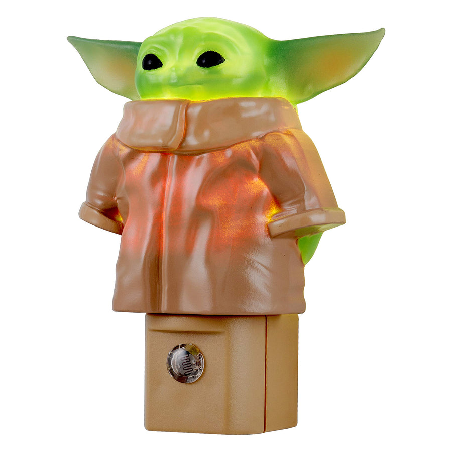 LED Night Light, Baby Yoda Figure, Plug-in, Dusk to Dawn Sensor, Mandalorian, Grogu, UL-Certified, Cute Nightlight for Kids, Bedroom, Bathroom, Hallway, Game Room, Gifts, 53233