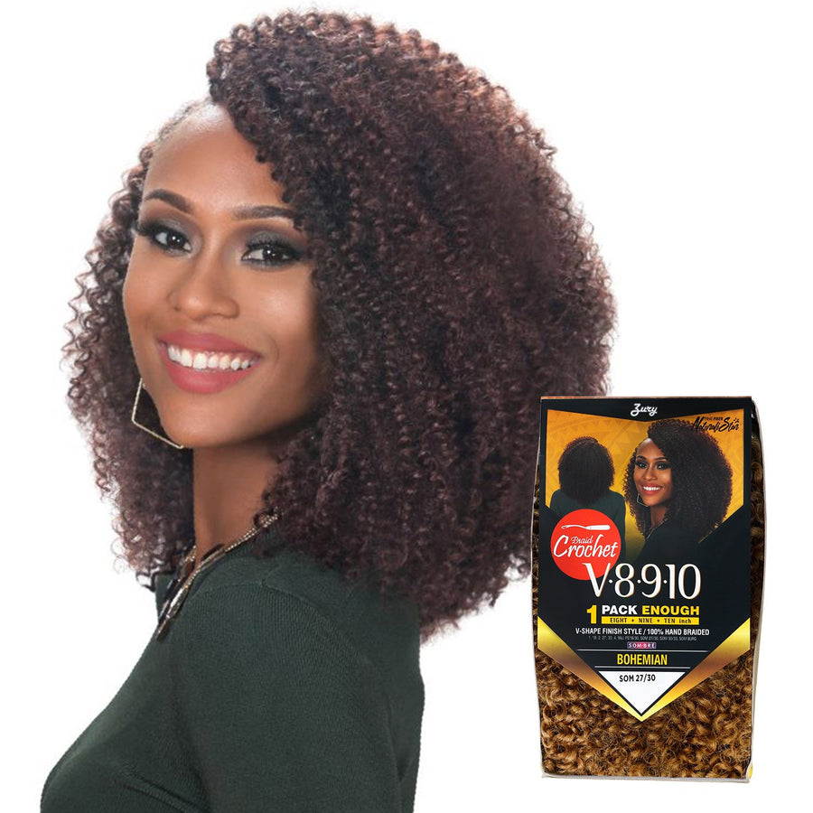 Royal Synthetic Hair Crochet Braids V8.9.10 Bohemian 1Pack Enough (1B)