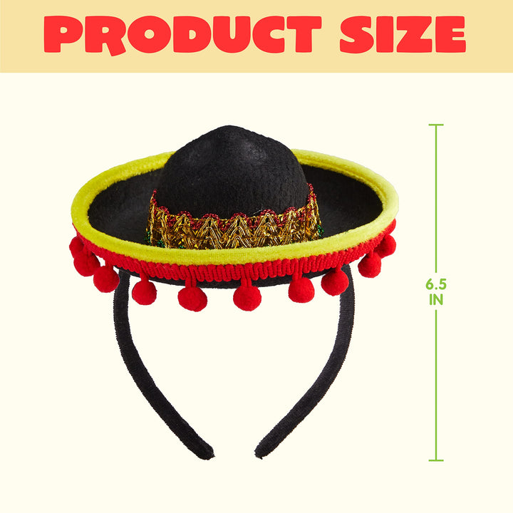 6 PCS Cinco De Mayo Fiesta Fabric and Straw Sombrero Headbands Party Costume for Fun Fiesta Hat Party Supplies, Luau Event Photo Props, Mexican Theme Decorations and Party Favors