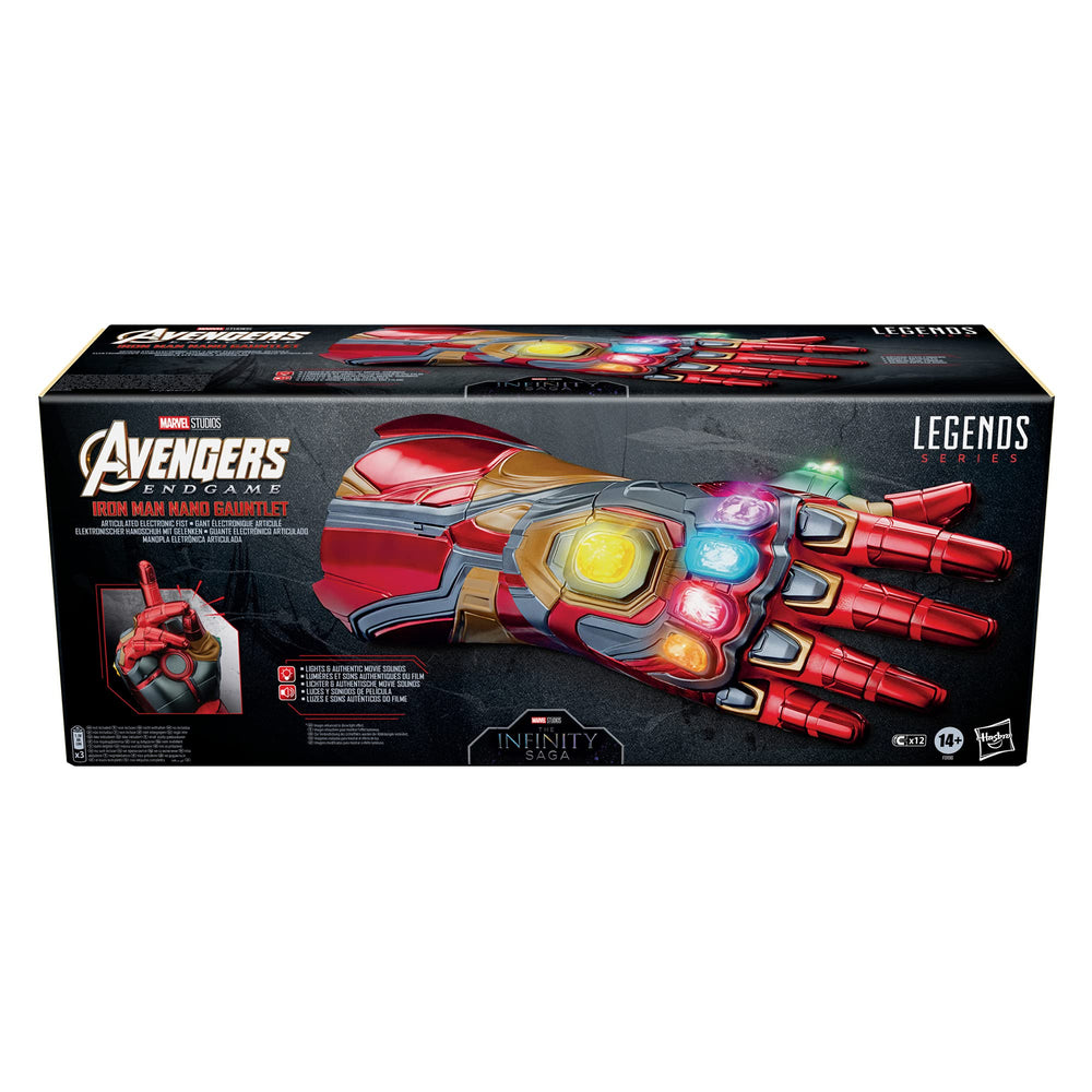 Marvel Legends Series Iron Man Nano Gauntlet Articulated Electronic Fist with Lights , Authentic Movie Sounds and Removable Infinity Stones