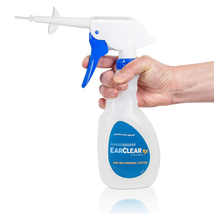 EarClear Rx Ear Wax Removal & Cleaning Kit with Rigid Tips. Ear-Safe Flush and Irrigation kit for Adults & Children. Includes Basin and Replacement Tips