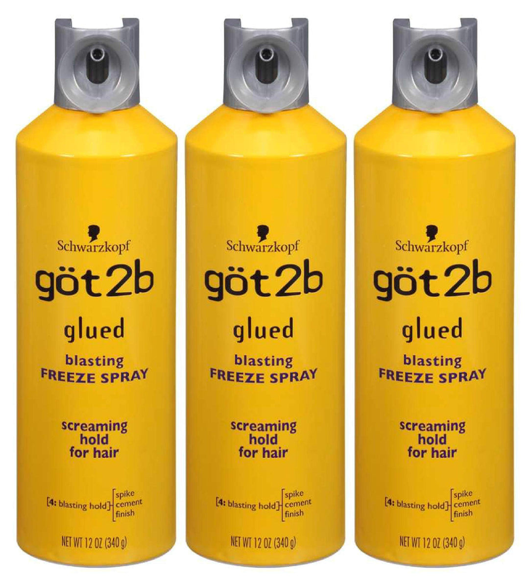 Got2b Glued Blasting Freeze Spray, 12 oz (Pack of 3)
