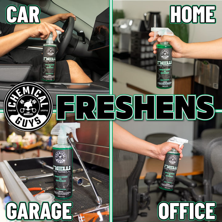 AIR_300 New Car Scent and Leather Scent Combo Pack, Great for Cars, Trucks, SUVs, RVs & More, 16 fl oz (2 Items)