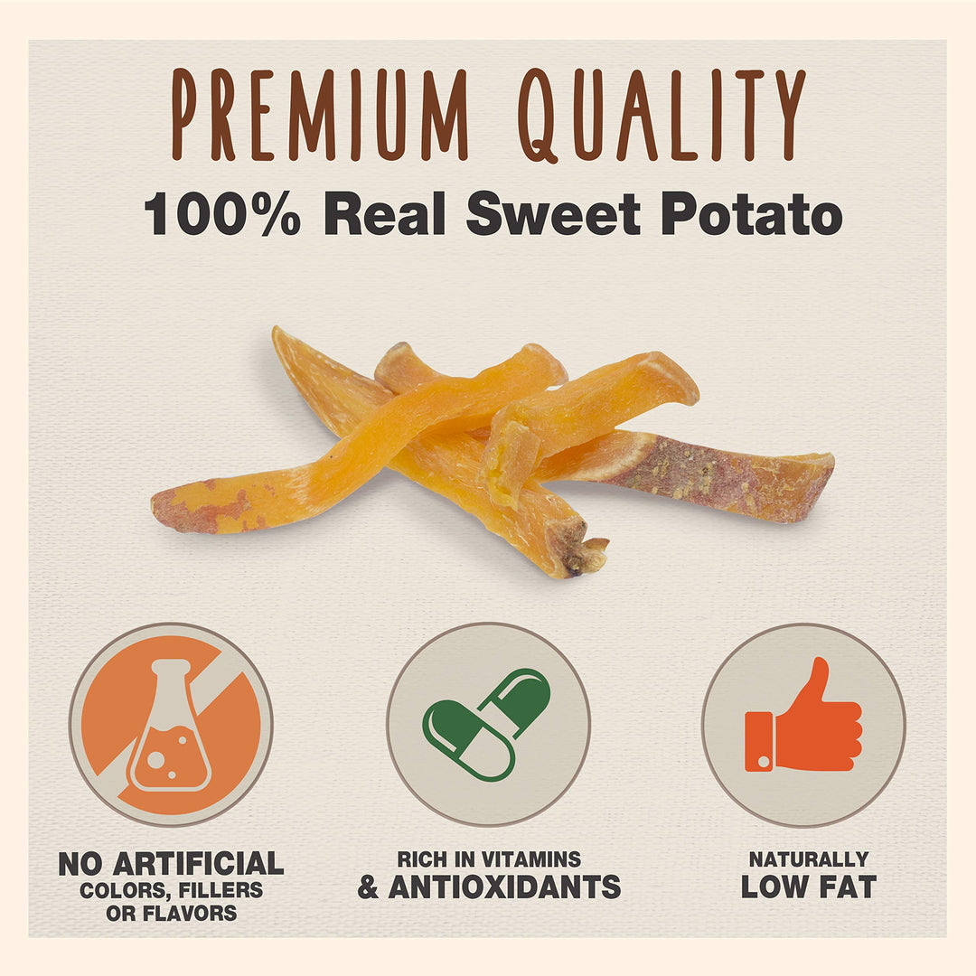 Gourmet Sweet Potato Steak Fries, Healthy Natural Chewy Dog Treats, Single-Ingredient, for Small & Large Dogs, 1 Pound