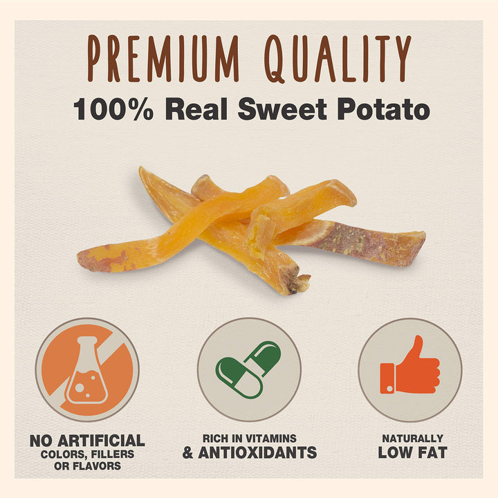 Gourmet Sweet Potato Steak Fries, Healthy Natural Chewy Dog Treats, Single-Ingredient, for Small & Large Dogs, 1 Pound