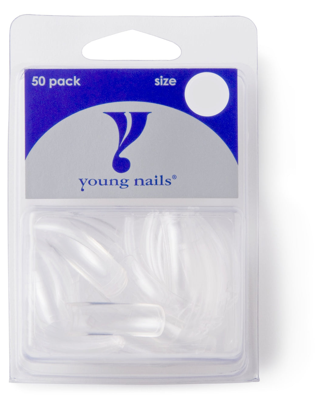 Young Nails False Nail Tip, Clear #6, 50 Count