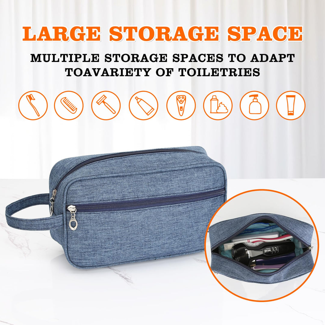 Heavy-duty Toiletry Bag 600D Nylon Travel Dopp Kit Bathroom Shaving Organizer for Men or Women Toiletries Traveling (Black)
