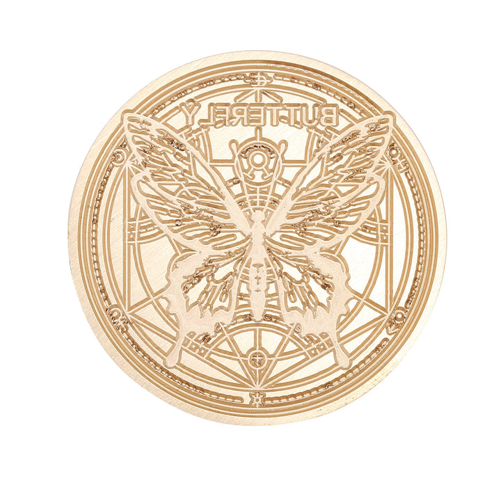 Butterfly Wax Seal Stamp, Vintage Brass Head Wooden Handle Sealing Stamp for Christmas Halloween Wedding Party Invitations