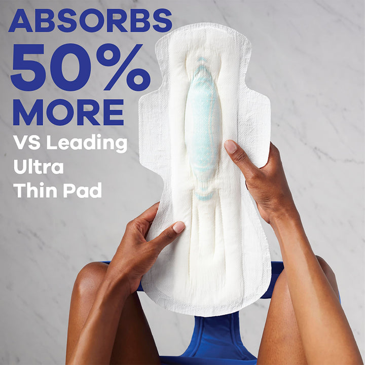 Maxi Feminine Pads For Women, Size 5 Extra Heavy Overnight Absorbency, With Wings, Unscented, Pack Of 20
