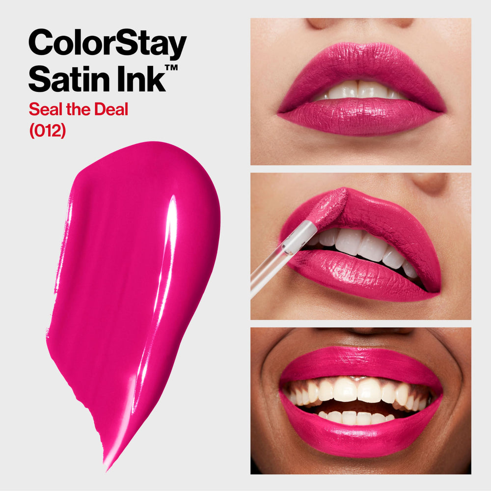Revlon ColorStay Satin Ink Liquid Lipstick, Longwear Rich Lip Colors, Formulated with Black Currant Seed Oil, 012 Seal the Deal, 0.17 fl. oz.