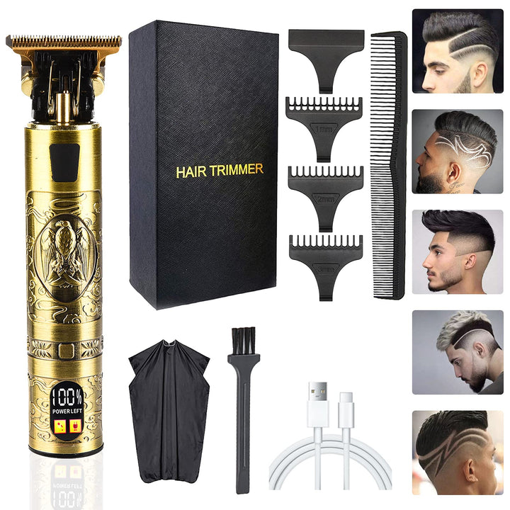 Professional Hair Trimmer for Men, Cordless Rechargeable Edgers Hair Clippers for Men, Zero Gapped Beard Trimmers Haircut & Grooming Kit, Waterproof Electric Shaver Hair Cutting for Men