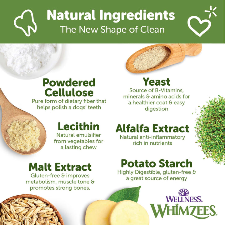 Wellness Variety Pack Dog Dental Treats, Natural Chews, Medium Size, (28 Count)