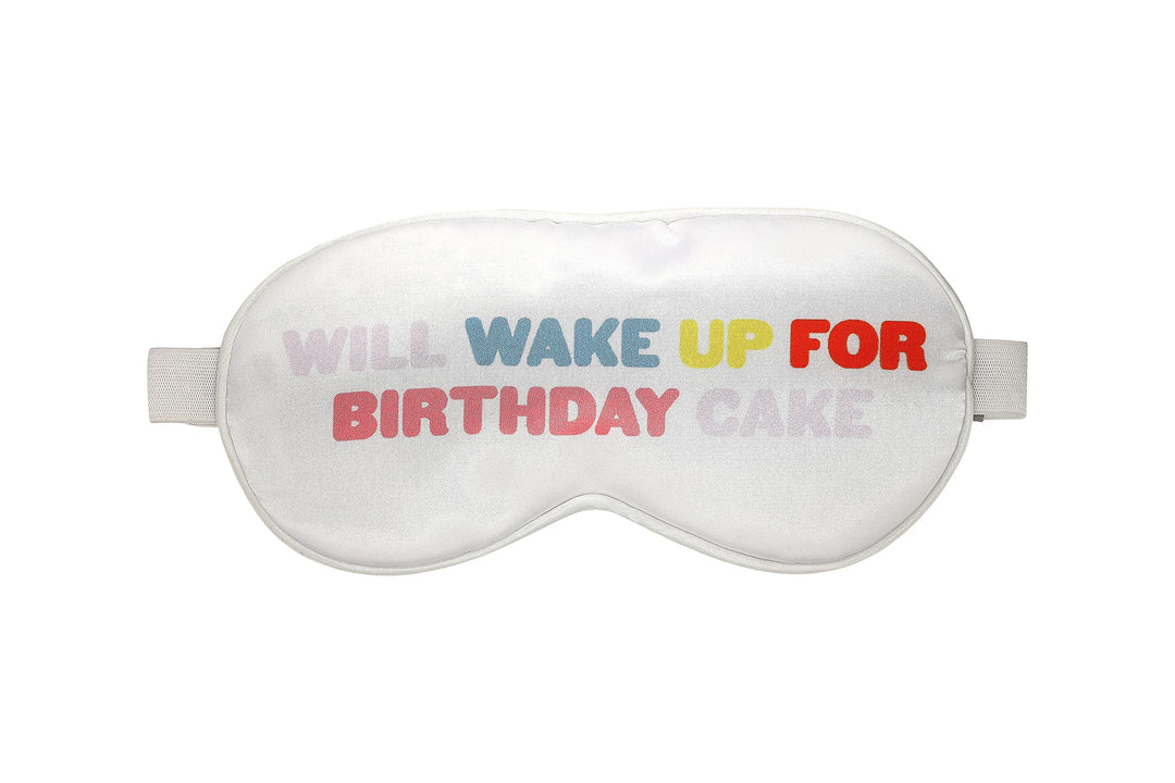 Will Wake Up for Birthday Cake Sleep Mask, Birthday Sleep Accessory, Adjustable Sleep Mask, Giftable Collection, Blindfold