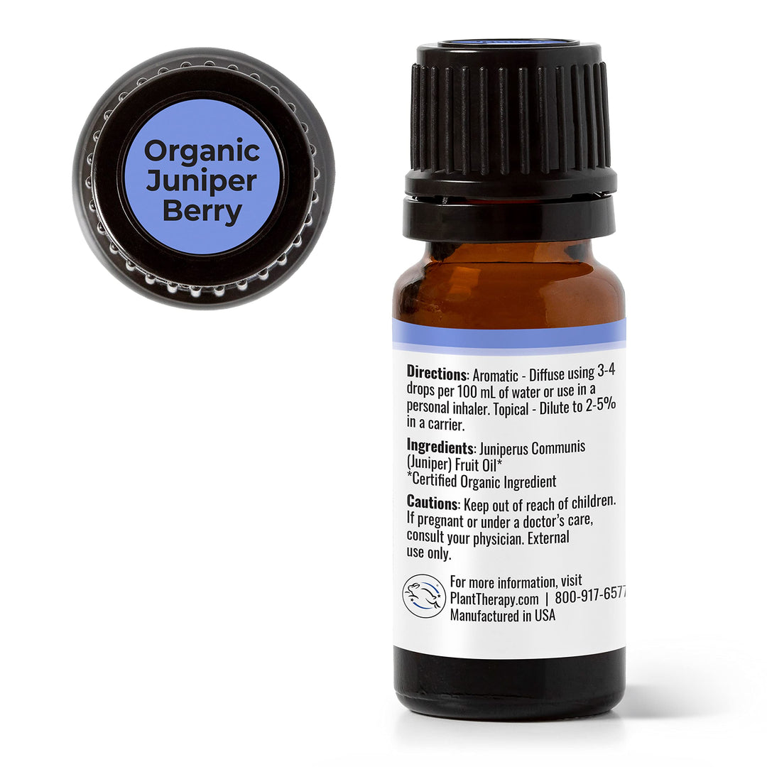 Organic Juniper Berry Essential Oil 100% Pure, Undiluted, Natural Aromatherapy, Therapeutic Grade 10 mL (1/3 oz)