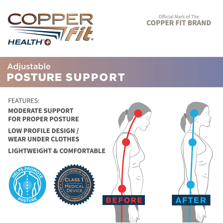 Health Unisex Posture Support, Adjustable,Black