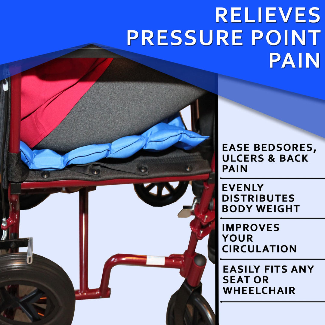 Inflatable Seat Cushion - Travel Seat Cushion for Wheelchair, Airplane, Car, Office, Stadium Seating- Adjustable Air Pressure Pillow for Sitting Pain Free