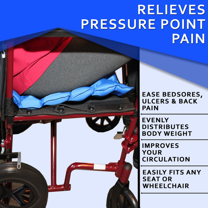 Inflatable Seat Cushion - Travel Seat Cushion for Wheelchair, Airplane, Car, Office, Stadium Seating- Adjustable Air Pressure Pillow for Sitting Pain Free