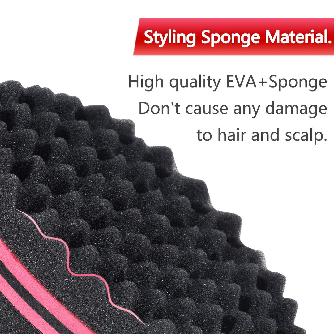 Big Holes Magic Hair Twist Sponges, Barber Sponge Brush for Hair, Hair Sponge for Curls Women and Men with 1 6.69inch Metal Hair Pick (3 pack)