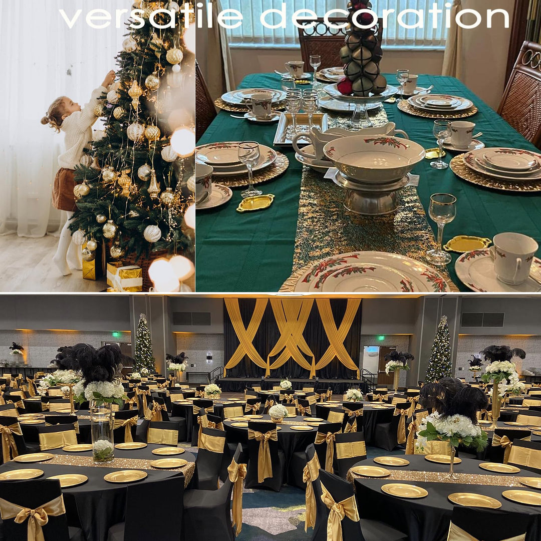 Gold Table Runner Roll - Glitter Metallic Gold Runner for Table- Sparkle Thanksgiving Table Runner - Gold Table Decor - Gold Table Decorations for Party, Christmas ,Wedding, Gold Table Decorations
