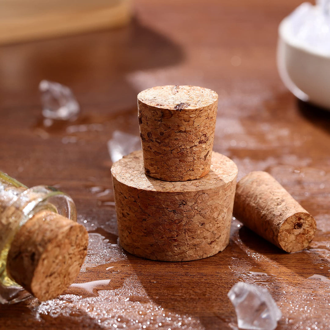25pcs Tapered Cork Plugs Wine Bottle Corks Wooden Bottle Cork Replacement Corks for Bar Home Restaurant