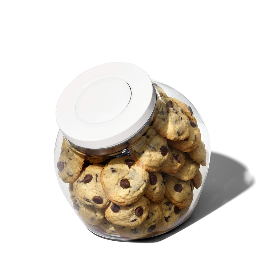 Good Grips 3.0 Qt POP Medium Cookie Jar - Airtight Food Storage - for Snacks and More, White and Clear
