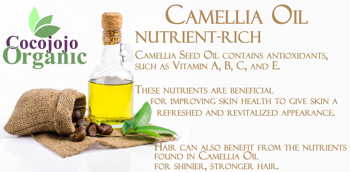 Japanese Camellia Seed Oil - Pure, Cold Pressed, Non-GMO Carrier - 8 oz - for Skin, Hair, Nails, Body, Facial Hair - Hydrating Moisturizing Vegan Nourishing - Packaging May Vary