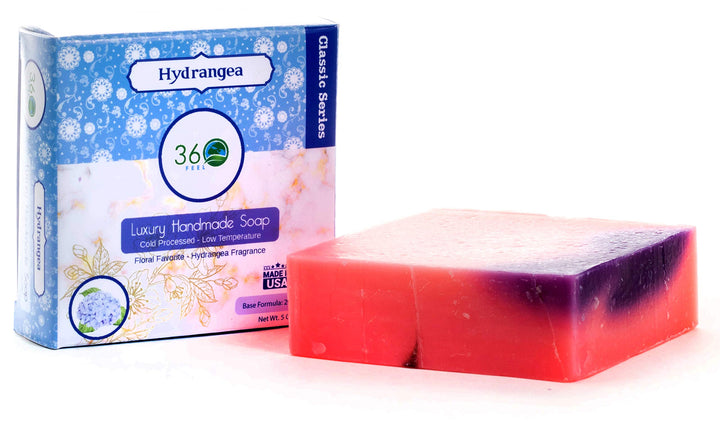 Hydrangea Soap -5oz Castile Handmade Soap bar - Hydrangea Floral fragrance- Pure Lavender Essential Oil Natural Soaps- Great as Anniversary Wedding Gifts Christmas stocking stuffer