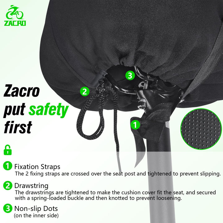 Bike Seat Cushion - Gel Padded Cover for Men Women Comfort, Extra Soft Exercise Bicycle Compatible with Peloton, Stationary or Cruiser Seats