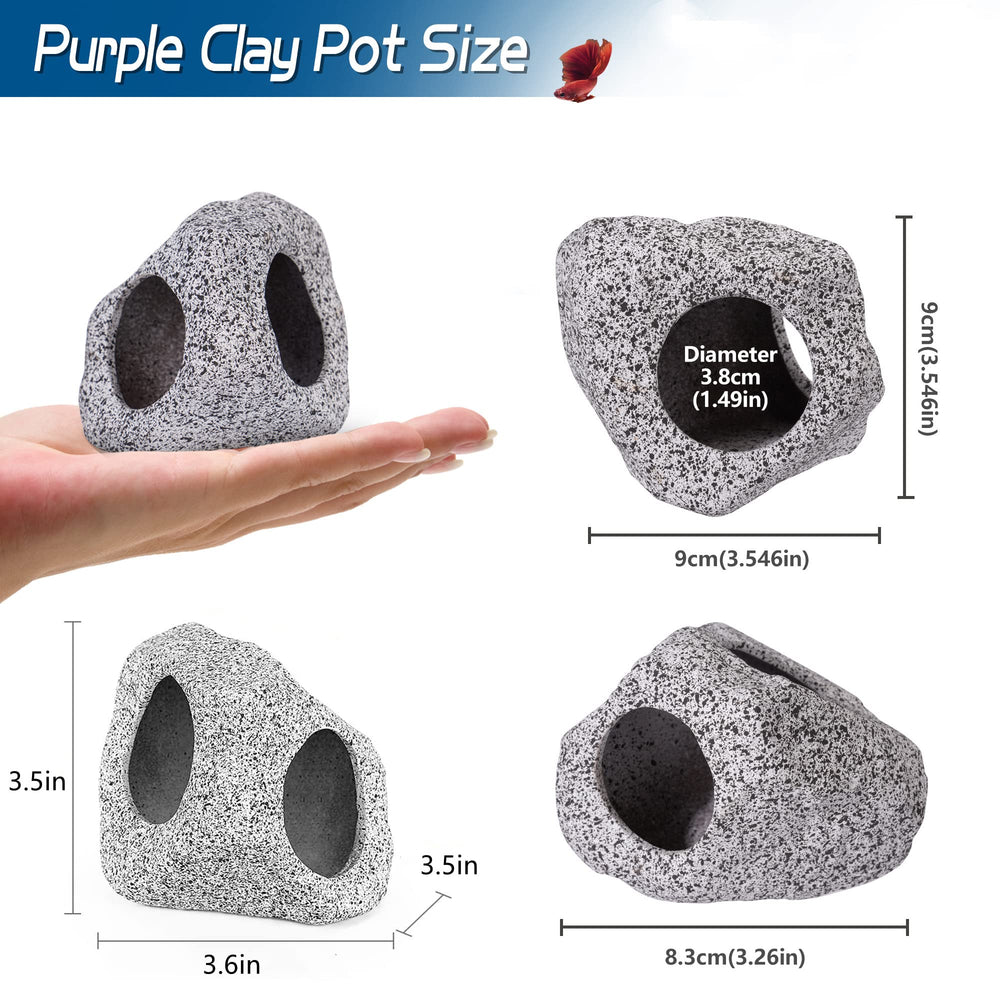Aquarium Decorations Cave Betta Fish Tank Accessories Rock Cave Decor for Shrimp Cichlid Hiding Breeding Small Fish Bowl Hide Decoration Betta Toys Hideout Stones House(Medium)