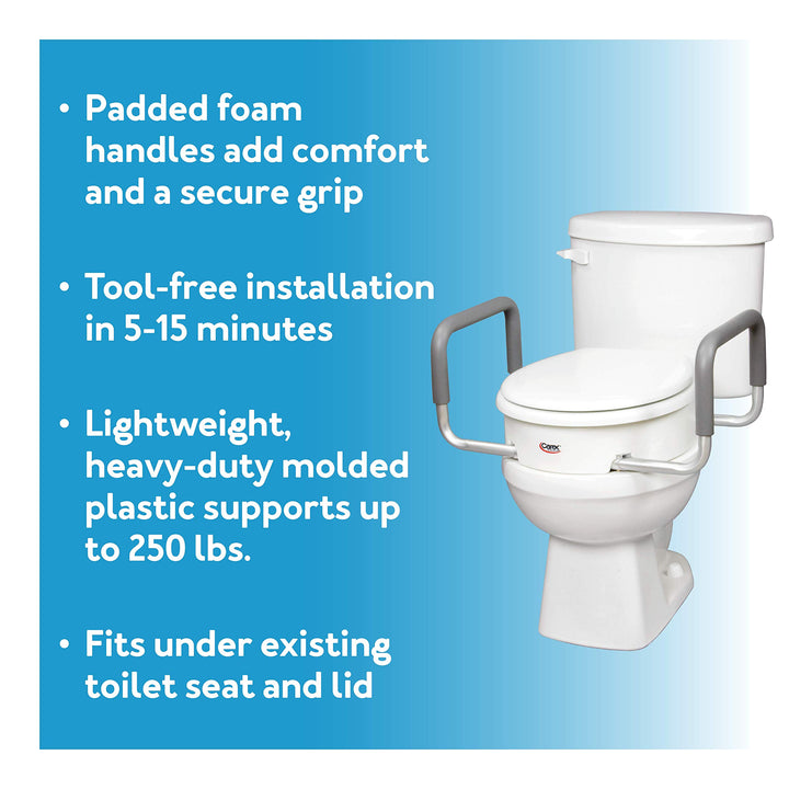 Health Brands Toilet Seat Elevator with Handles for Elongated Toilets