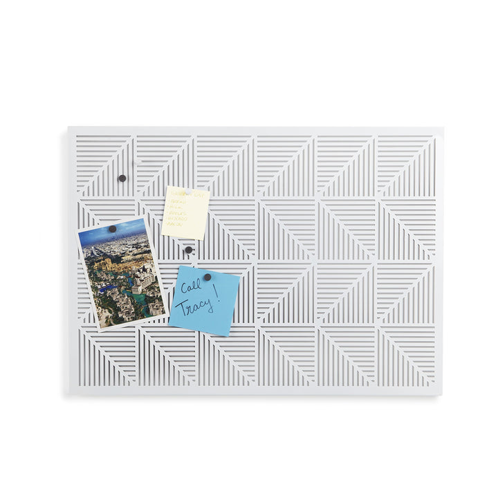 Trigon, Wall Mounted Bulletin Board, Magnetic Board, and Message Board, White