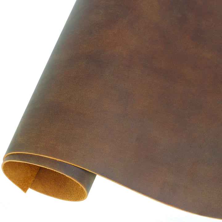 Toprank Genuine Leather Sheets for Crafts 6'X12'' Precut Full Grain Leather Tooling Leather (1.6mm) Cowhide Leather Pieces Square, Camel