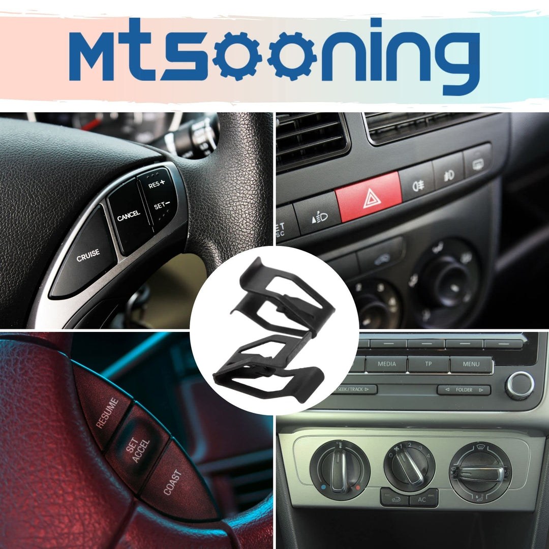 10PCS Dashboard Trim Clips, Car Front Console Retainer, Metal Dash Retainer Clips Replacement for Ford Mazda Audi Toyota Black