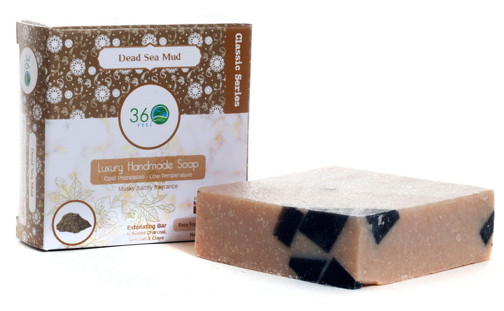 Dead Sea Mud Soap -5oz Castile Handmade Soap bar -Activated Charcoal, Sea Salt, Clay Exfoliant- Essential Oil Natural Soaps- Anniversary Wedding Gifts- Gift ready