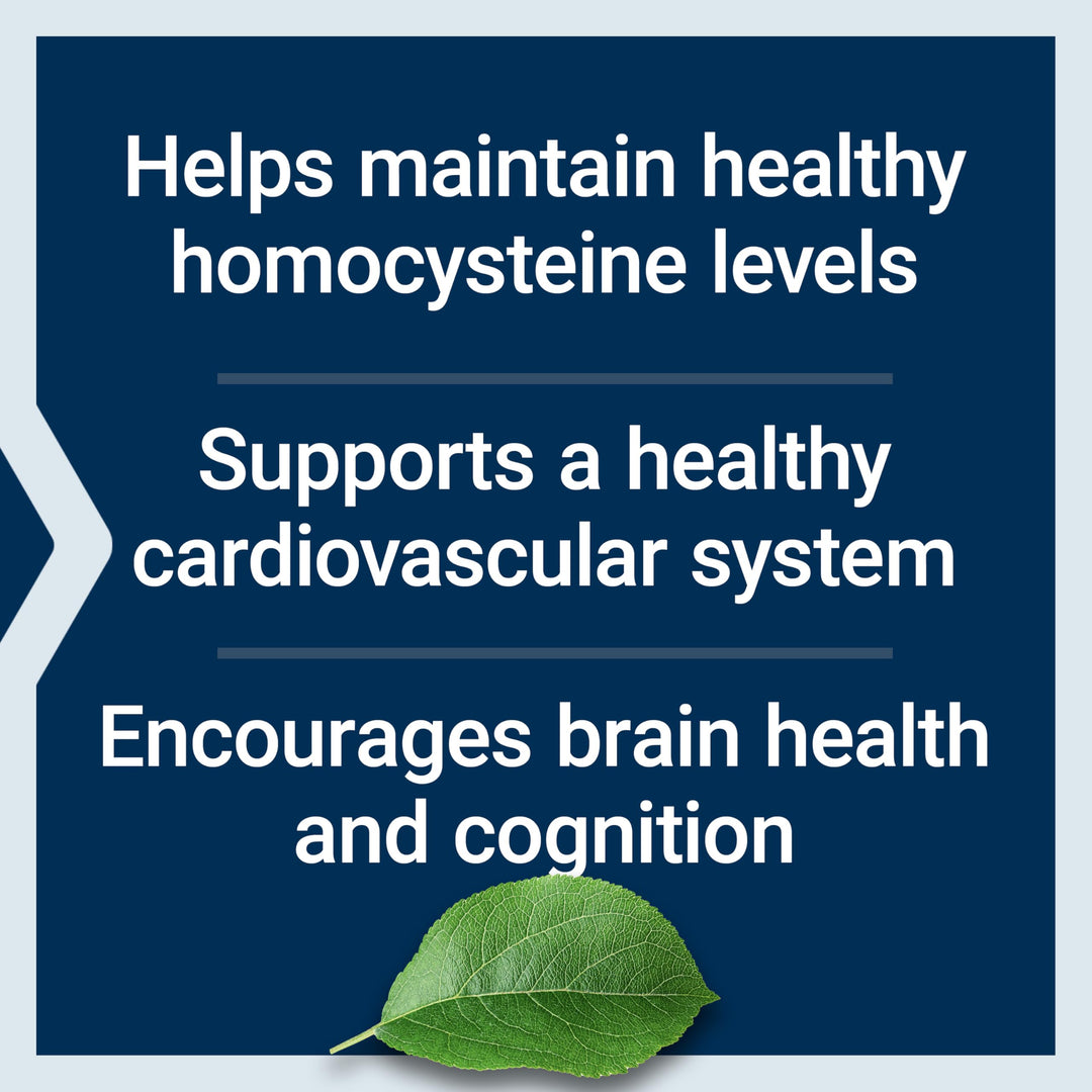 Homocysteine Resist - For Heart & Brain, Cognitive Health Support Supplement – Vitamin B2, B6 & B12 + Folate - Once-Daily, Non-GMO, Gluten-Free - 60 Vegetarian Capsules