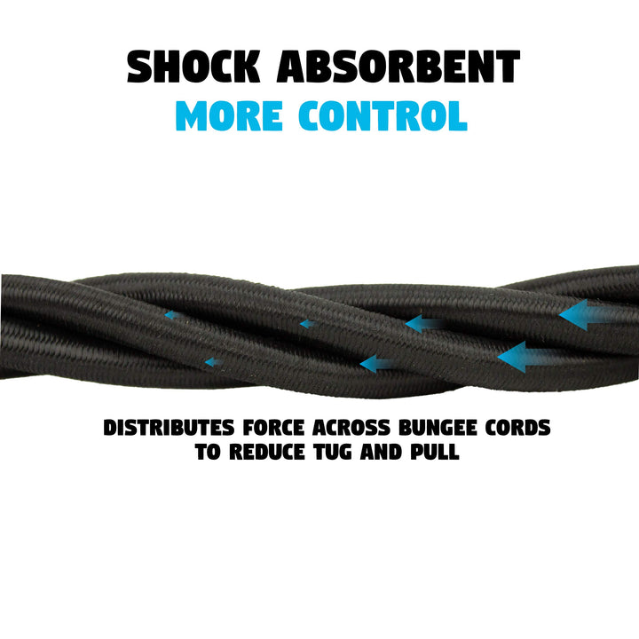 - 5 Heavy-Duty Bungee Dog Leash - Corded Dog Bungee Leash - Dog Training Tools - Strong Dog Leash - Shock-Absorbing Leash for Comfort & Control - Black & Orange - Regular - 0.25