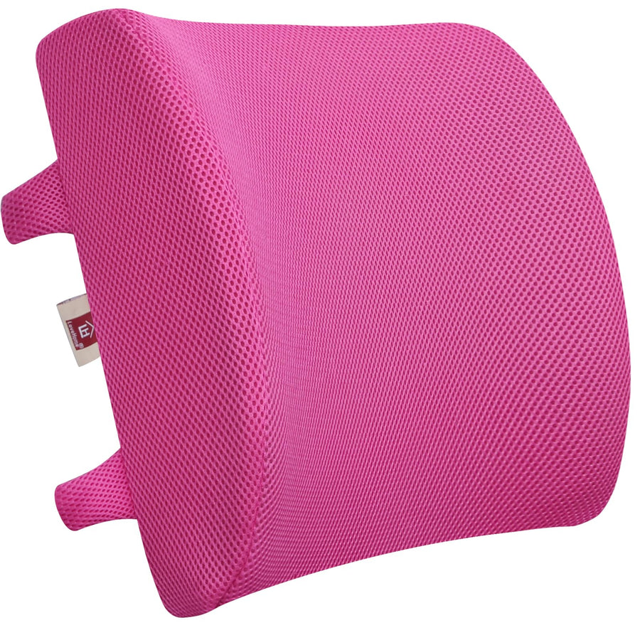 Love Home Memory Foam 3d Ventilative Mesh Lumbar Support Cushion Back Cushion - Alleviates Lower Back Pain - (Rose Red)