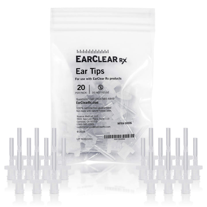 EarClear Rx Ear Wax Removal & Cleaning Kit with Rigid Tips. Ear-Safe Flush and Irrigation kit for Adults & Children. Includes Basin and Replacement Tips