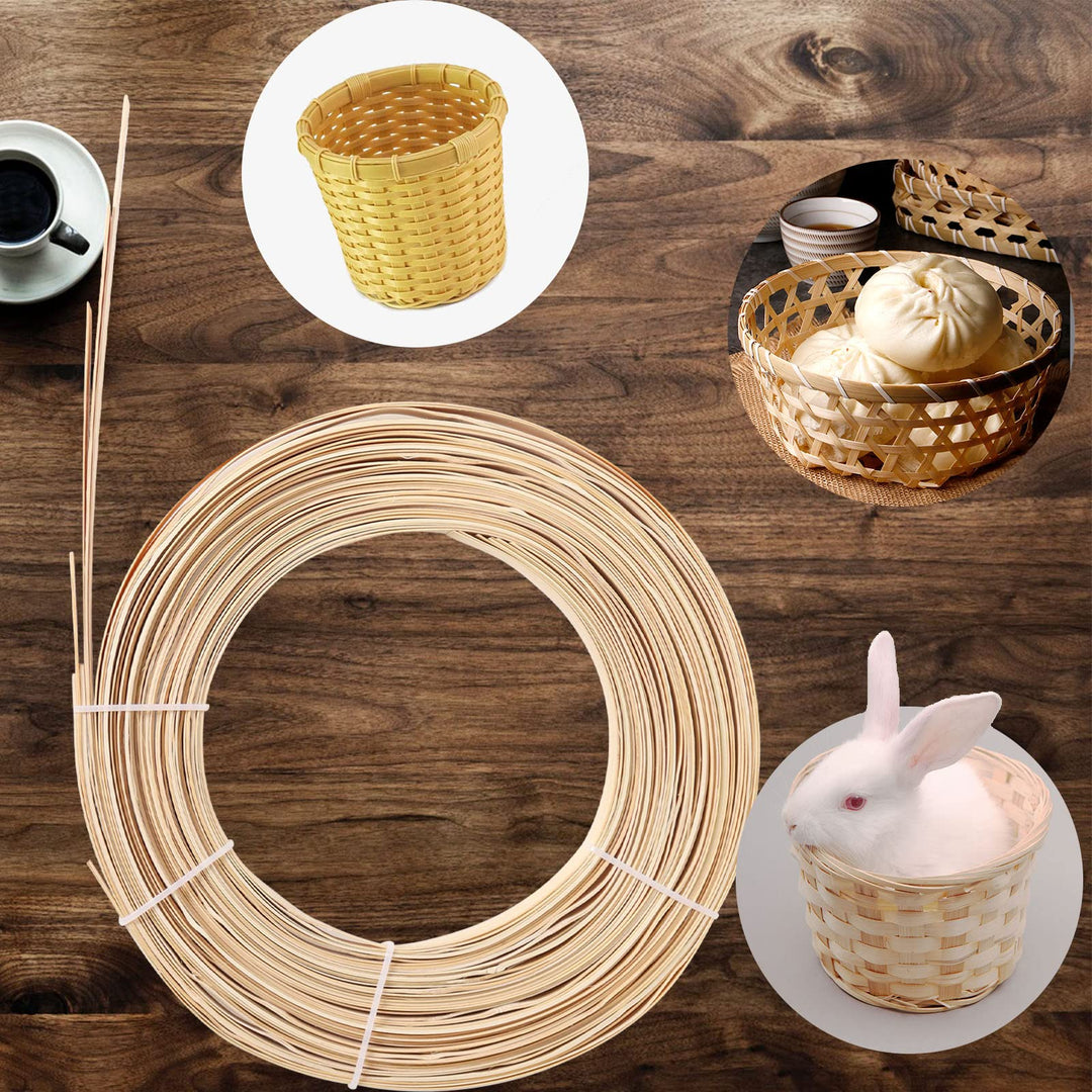 Bamboo Strips for Weaving (7pcs), 0.6 Inch Wide Strips for Craft 10 Feet Long Smooth Surface Flat Cane Webbing Basket Weaving Strips(7Pcs in a Bundle)