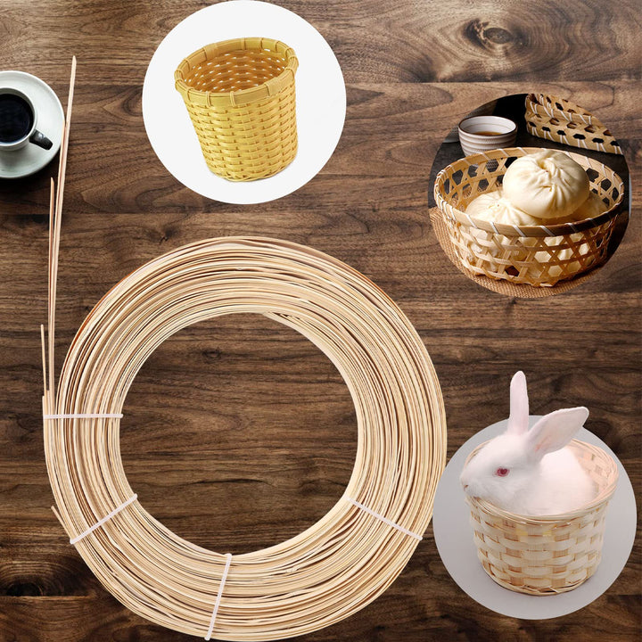 Bamboo Strips for Weaving (7pcs), 0.6 Inch Wide Strips for Craft 10 Feet Long Smooth Surface Flat Cane Webbing Basket Weaving Strips(7Pcs in a Bundle)
