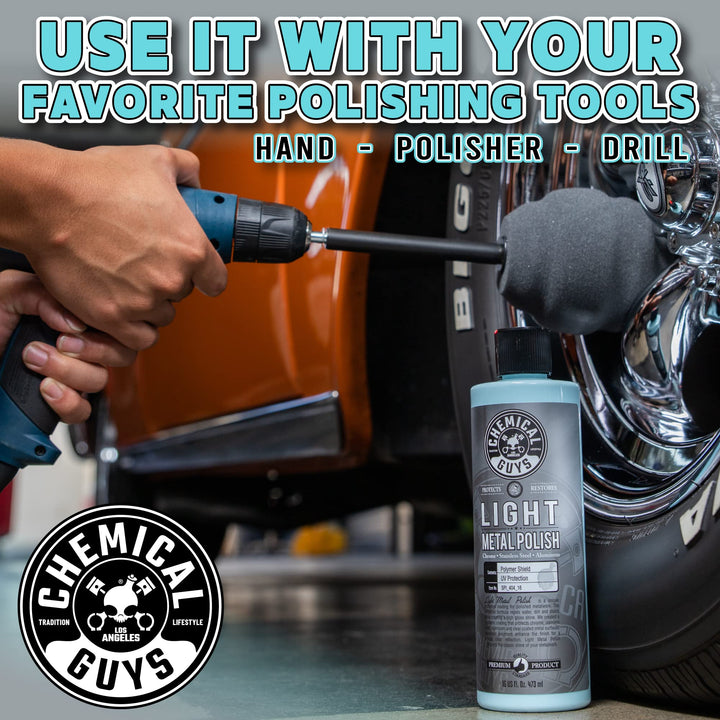 SPI_404_16 Light Metal Polish (Works on Chrome, Stainless Steel, Aluminum & More), 16 fl oz