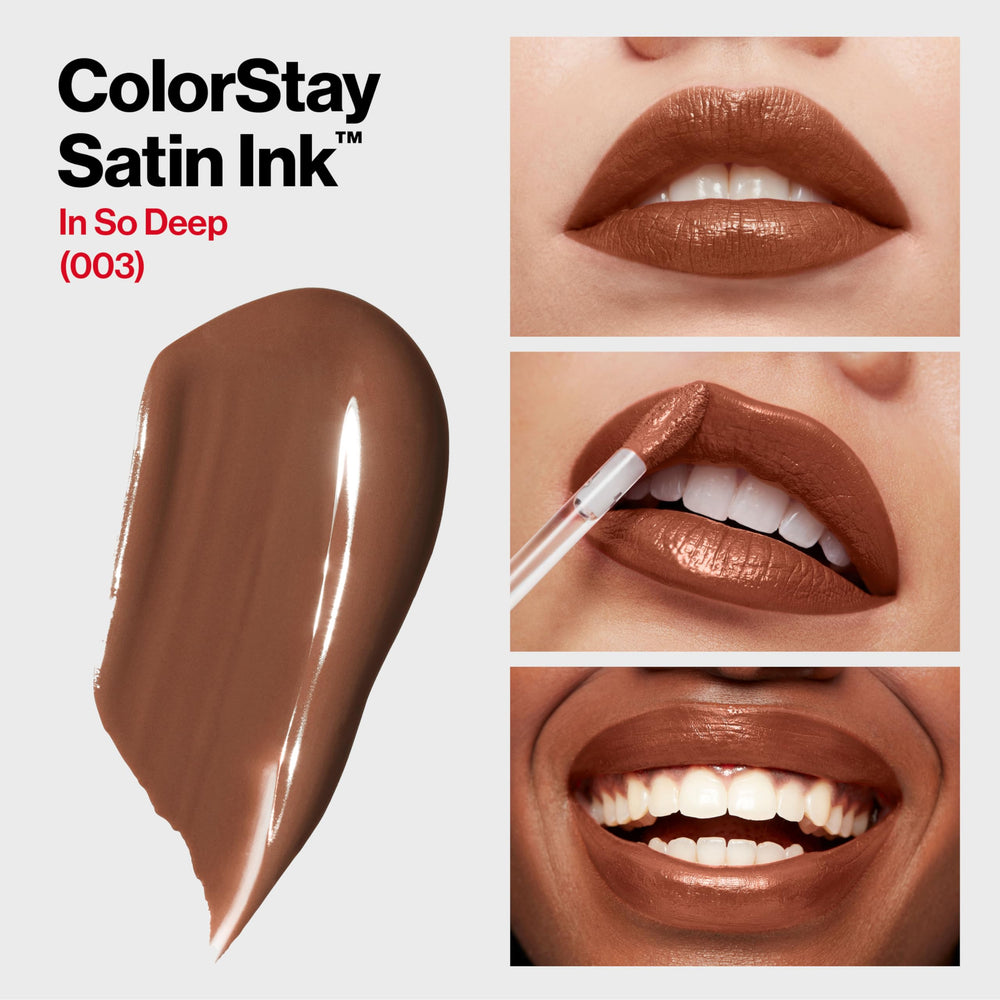 ColorStay Satin Ink Liquid Lipstick Longwear Rich Lip Colors Formulated with Black Currant Seed Oil 003 0.17 fl. Oz, In So Deep, 1 Count