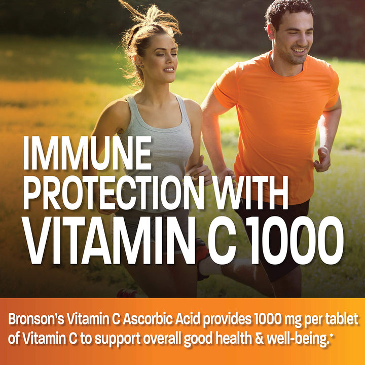 Vitamin C 1000mg Premium Non-GMO Ascorbic Acid Tablets, 100 Count