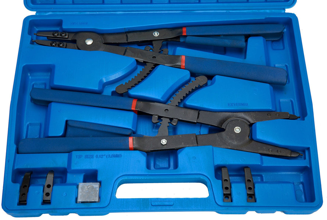 16 Inches Heavy Duty Snap-Ring Pliers External and Internal Pliers, Straight, 45°, 90° Tips