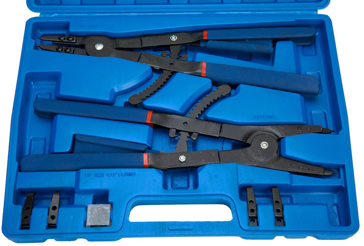 16 Inches Heavy Duty Snap-Ring Pliers External and Internal Pliers, Straight, 45°, 90° Tips