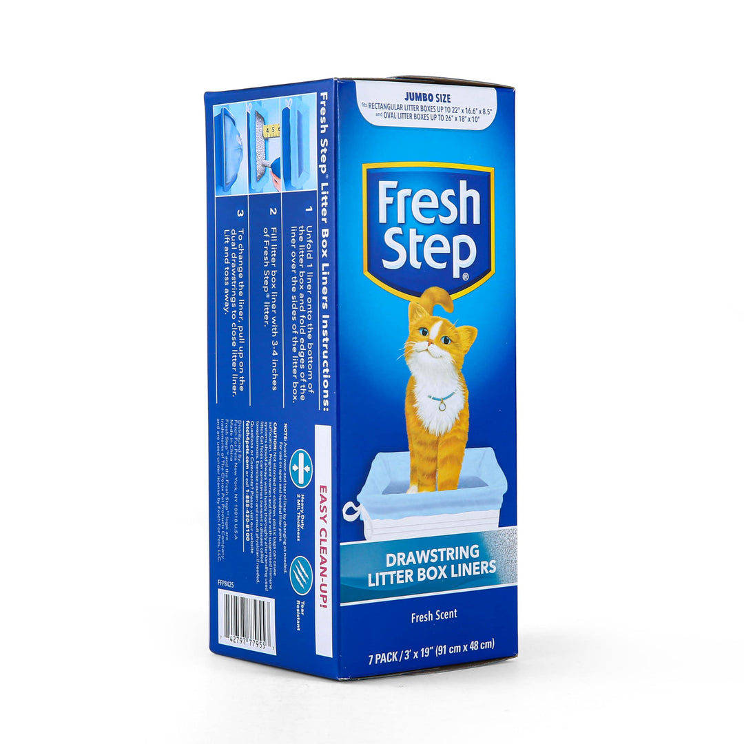 Drawstring Cat Litter Box Liners, Scented, Jumbo Size, 3 x 19 - 7 Count | Kitty Litter Bags, Cat Litter Liners for All Cats To Keep Your Home Clean